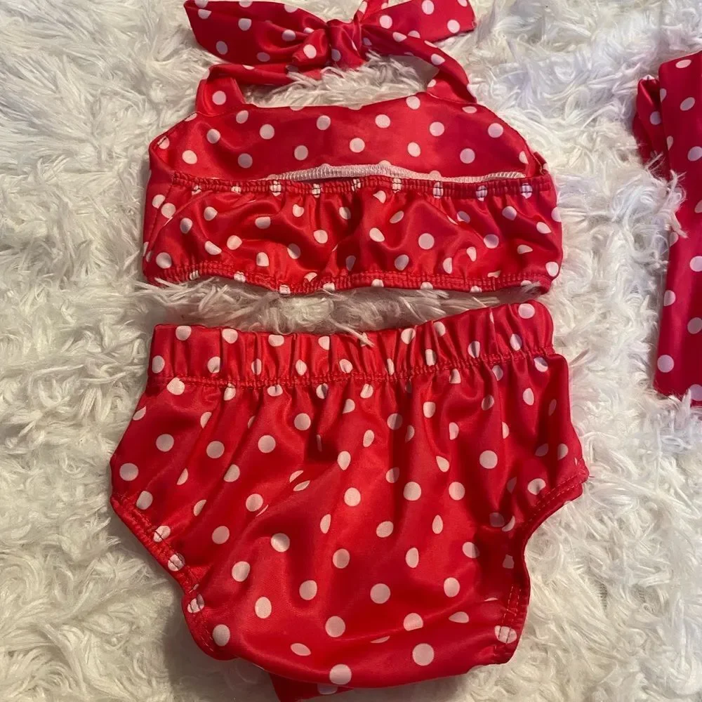 Pink & White Polka Dot Size 80 (12-18M) Toddler Swim Suit